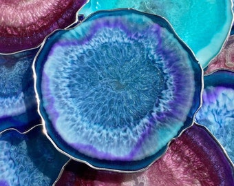 Agate Inspired Resin Coasters