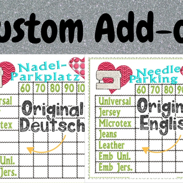 Add_On -!- ITH Needle Parking Cushion, Custom Sizes and Needle Types, Needle Organizer, Nadelparkplatz