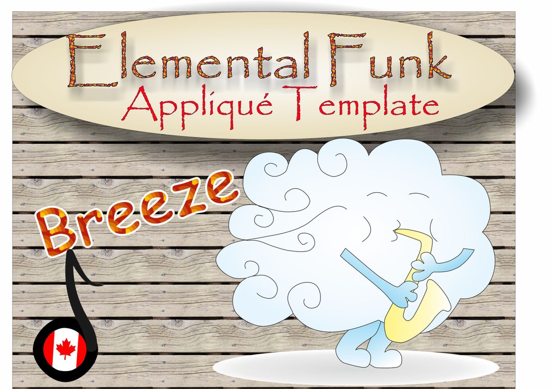 Elemental Funk BREEZE ENGLISH 1 Applique Template and Tutorial Etsy