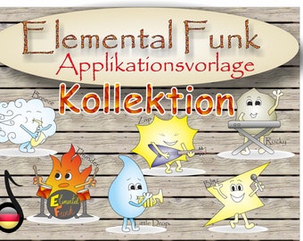 Elemental Funk COLLECTION - DUITS - 6 Applique Templates en Tutorial