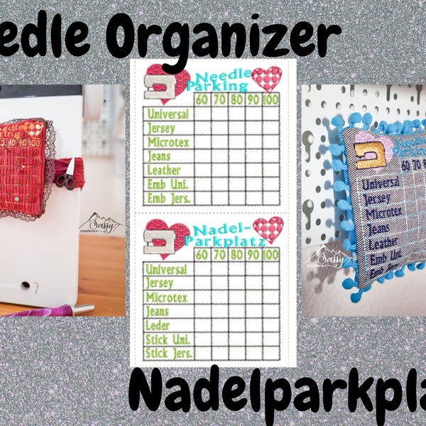 ITH Needle Organizer - Nadelparkplatz - Maschinenstickerei Design - Smartes Nadelkissen - Nadelkissen