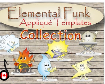 Elemental Funk COLLECTION - NEDERLANDS - 6 Applique Templates en Tutorial