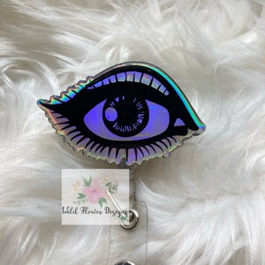 Beautiful eye badge reel. Optometrist gift. Ophthalmologist gift. Eye care provider. Optotype. Eye chart.