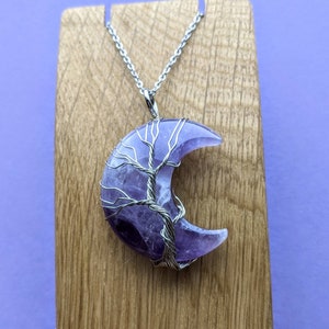 Amethyst moon necklace deals