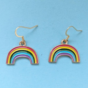Gold Rainbow earrings.