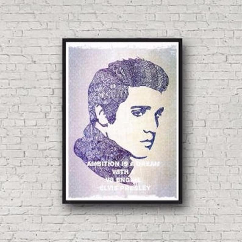 Elvis Presley Colourful wall art A3