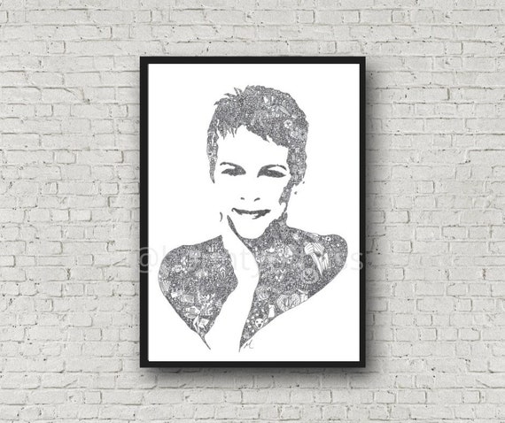 Jamie Lee Curtis Black & White A4 Wall Decor Art Print With - Etsy