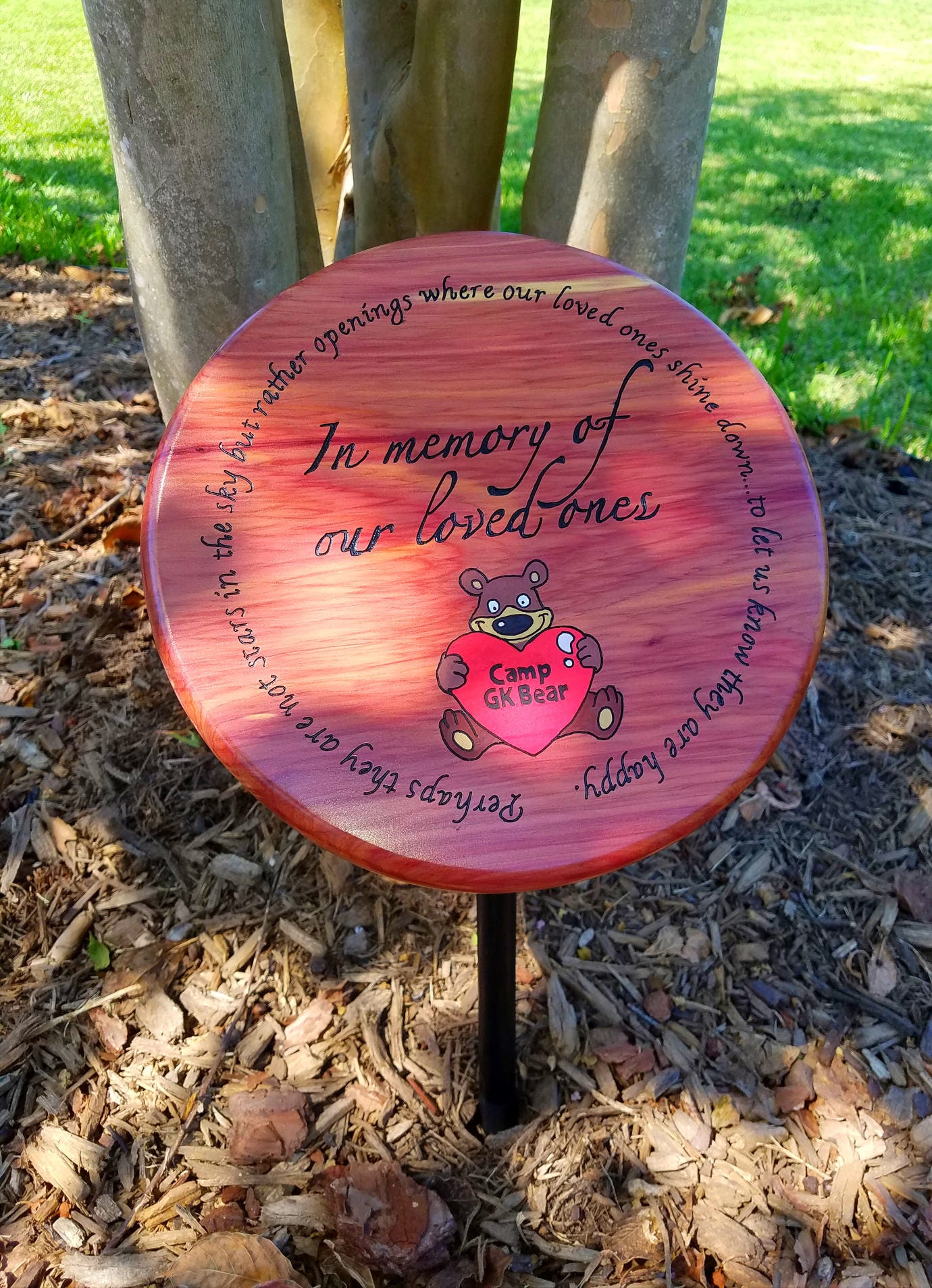 Tree Memorial Dedication Plaque In Memory Of Memorial Sign Etsy