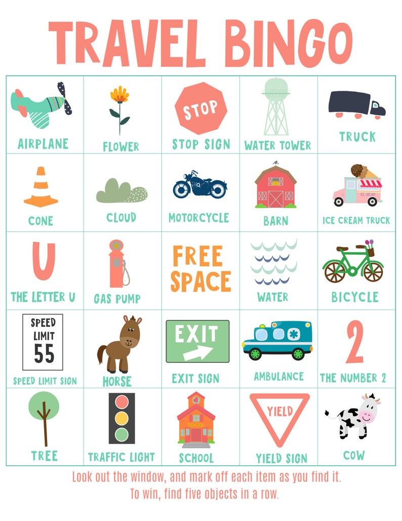 Printable Travel Bingo Printable Word Searches