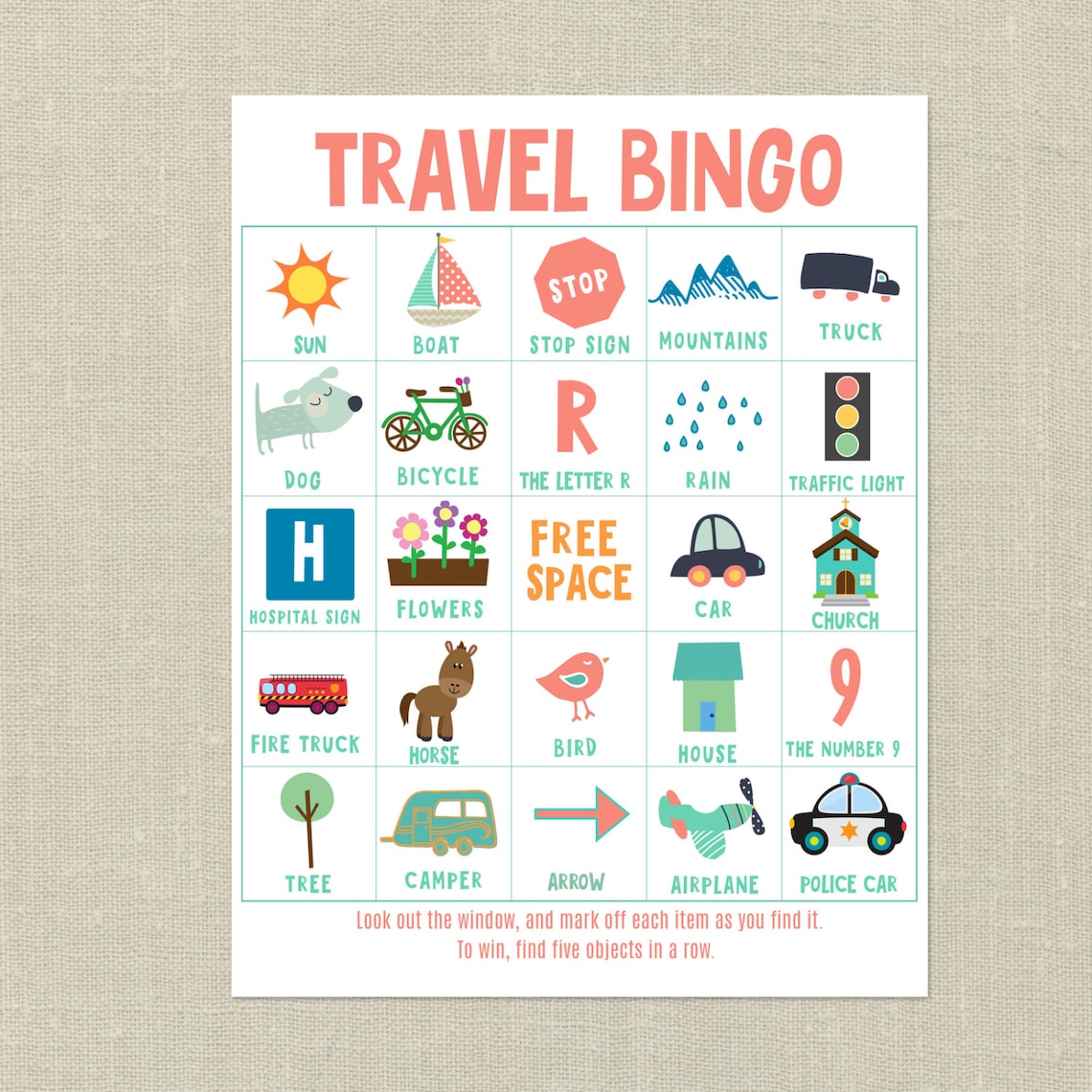 travel bingo ideas