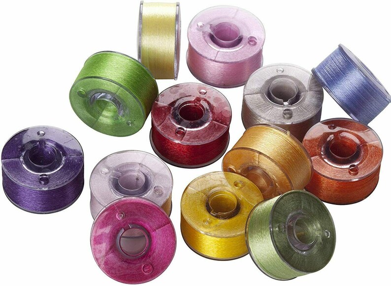 25pcs / Set Prewound Colorful Bobbins Size A Class 15 Storage Box
