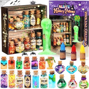 Mystery Potion Kit for Kids, Magic Mix Witch Bottles, Halloween