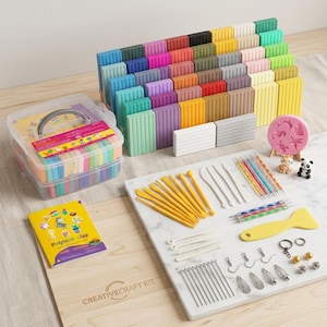 Polymer Clay Starter Kit: 50 Colors Oven Bake Modeling Clay with Tools