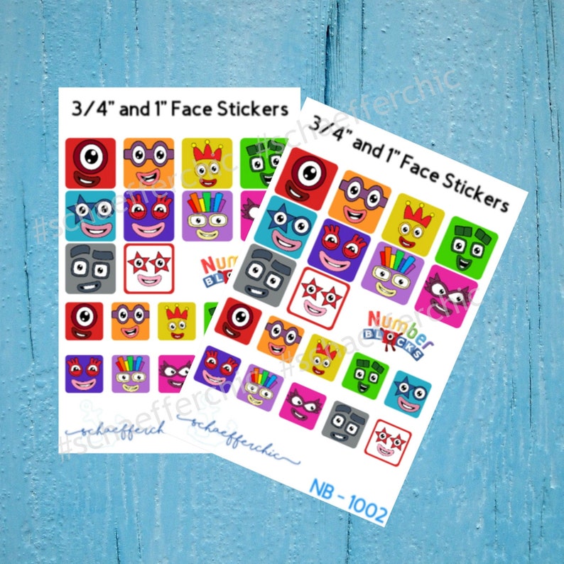 numberblocks 1 10 face stickers 34 and 1 etsy
