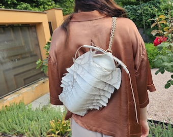 Isopod Crustacean Backpack - Light Beige Leather