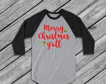 womens christmas baseball tees