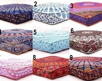 Mandala Square Floor Pillow Cushion Cover Meditation Cushion Etsy