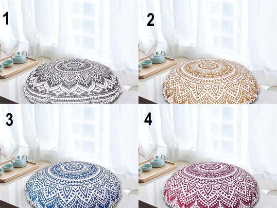 Meditation Cushion Poufs Floor Cushion Seating Floor Pillow Etsy