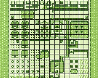 The Legend of Zelda: Link’s Awakening – Koholint Island Pattern for Cross-Stitch GREEN