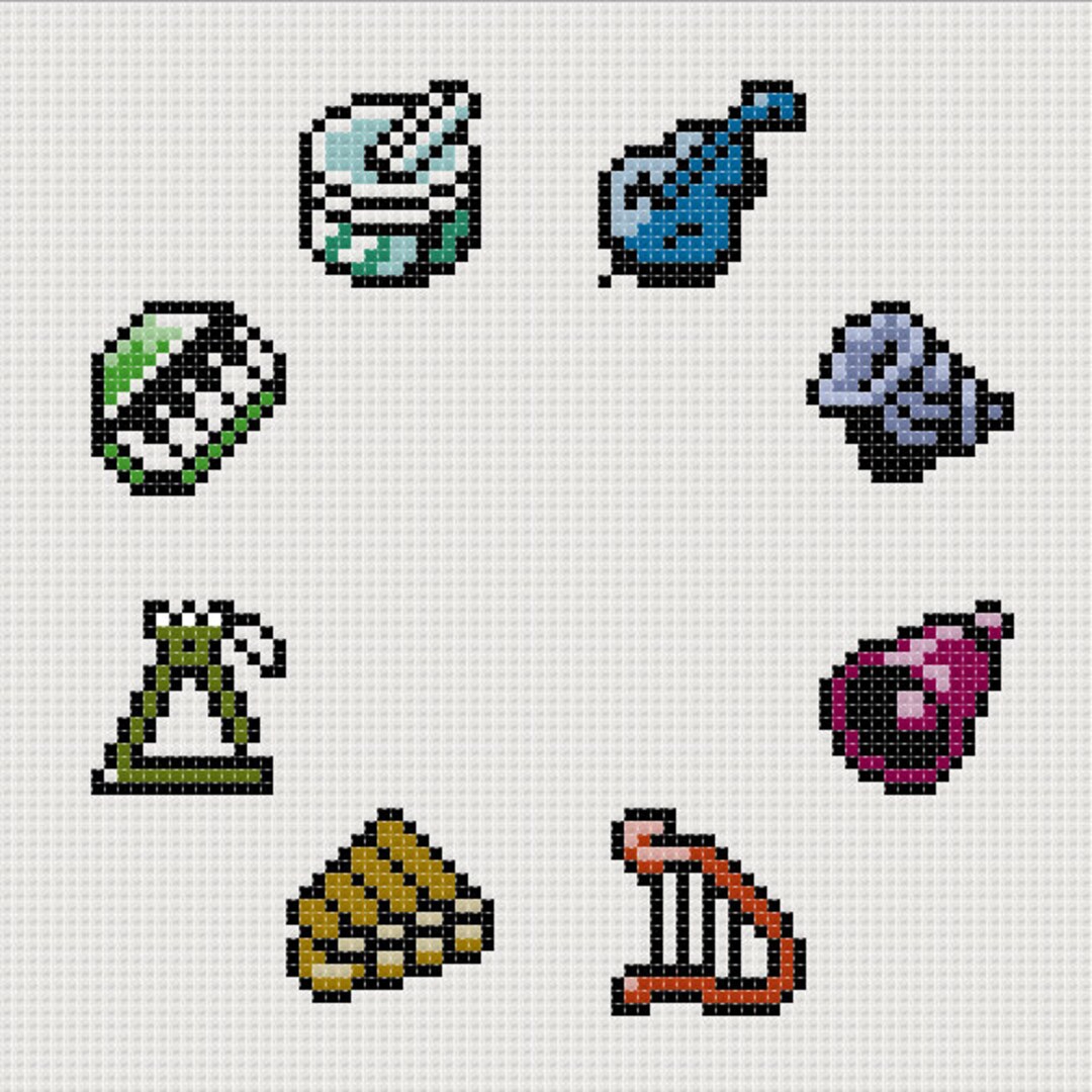 Instruments of the Sirens Crossstitch Pattern the Legend of Etsy