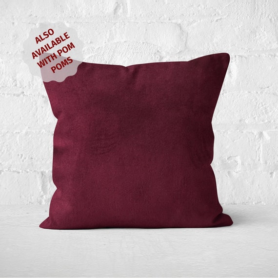Burgundy Pillow Cover Velvet Cushion Decorative Pillow Cover Deep Red Velvet