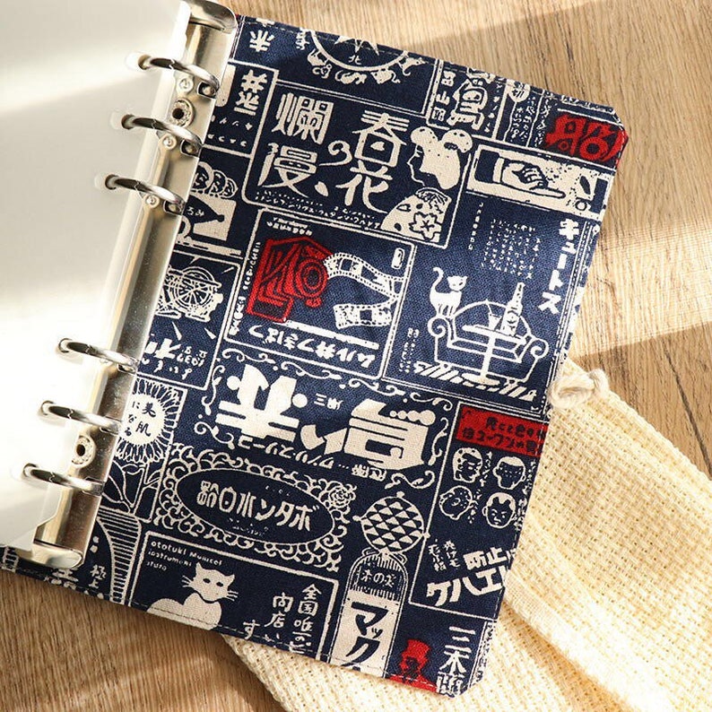 80pcs Japanese Stype Blue Fabric Binder Planner 6 ring Etsy