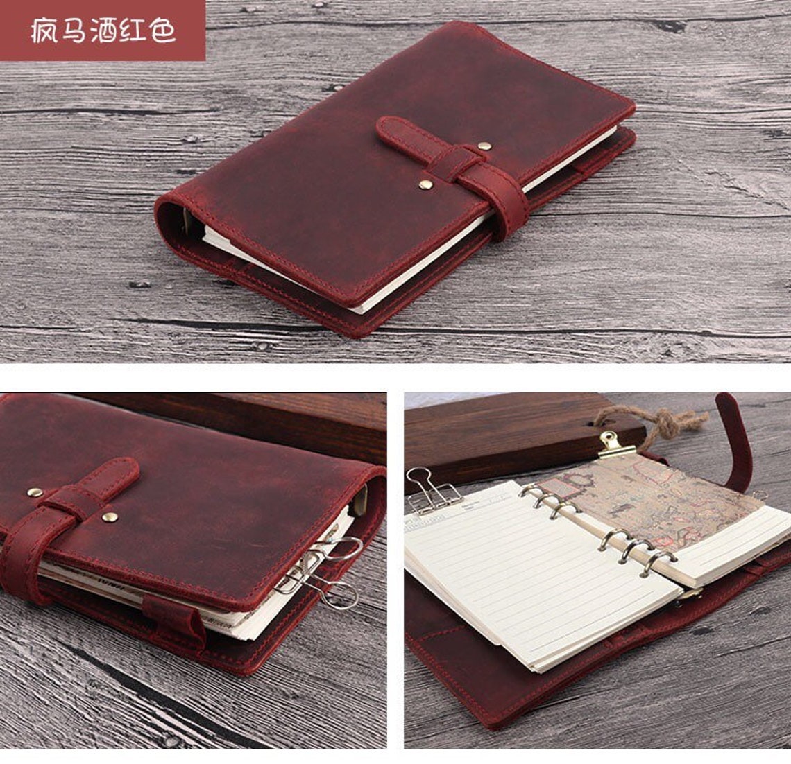A5 / Personal / A7 Genuine Leather Planner Refillable Leather Etsy