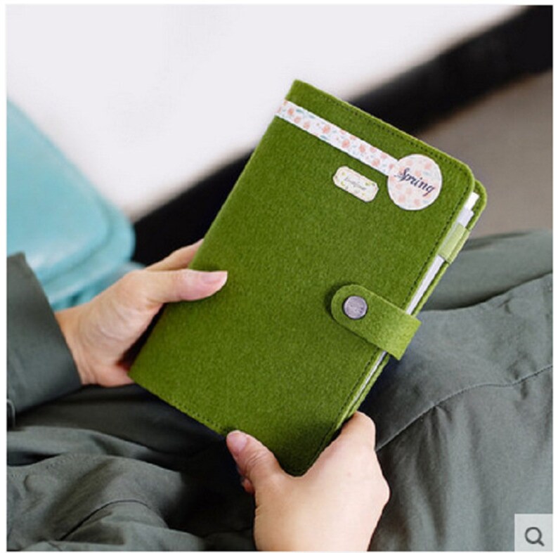 A5 / Personal / Felt Binder Planner 6 ring binder refilled Etsy