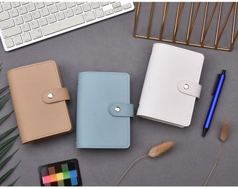 6-Rings A7 Faux Leather PU Macaroon Pocket Portable Planner | School supplies | Boy Girl Amazing Birthday Gift