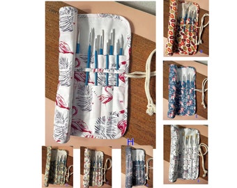 20 Slots Flower Canvas Roll Up Pencil Case | Storage Pouch | Painting Brush Holder | Craft Tool Bag | Gift For Her | Him