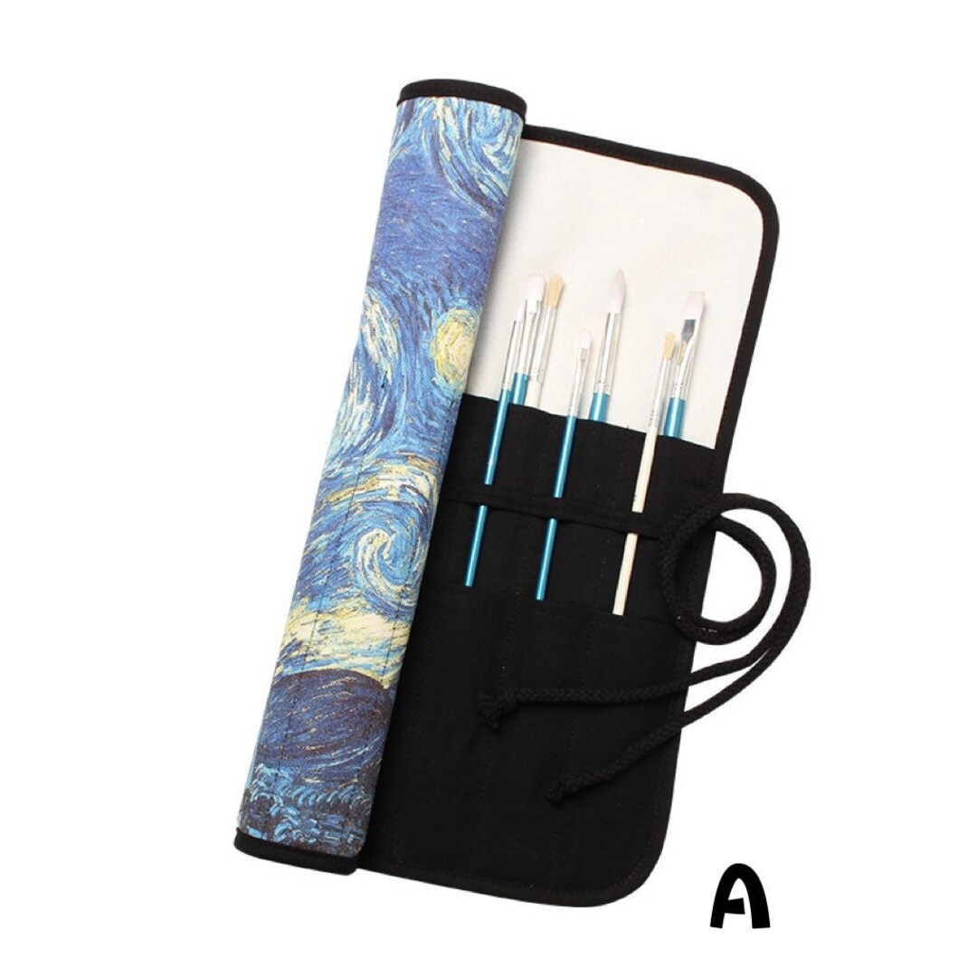 20 Slots Blue Paint Brush Roll up Holder for Artist Etsy