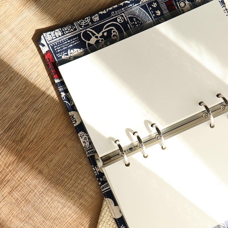 80pcs Japanese Stype Blue Fabric Binder Planner 6 ring Etsy