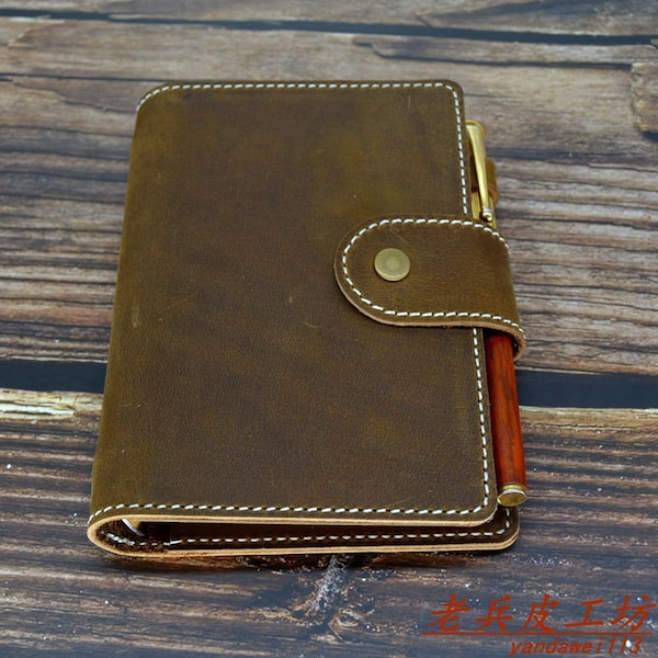 A7 | Personal | A5 Genuine Leather Planner | 6-Rings Binder Cover | Refillable Inserts | Amazing Boyfriend Gift