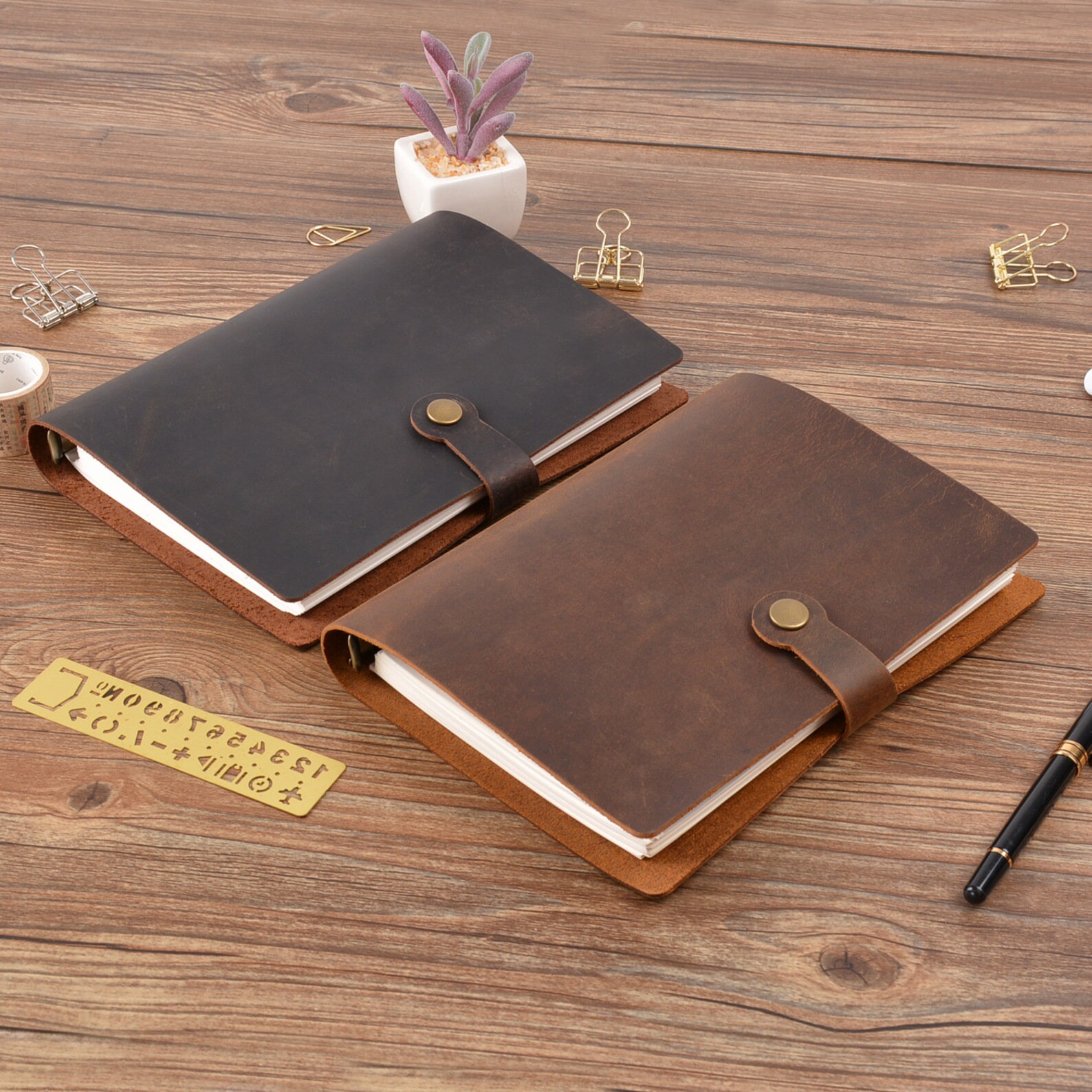 A5 Genuine Leather Planner Refillable Leather Planner 6 ring Etsy