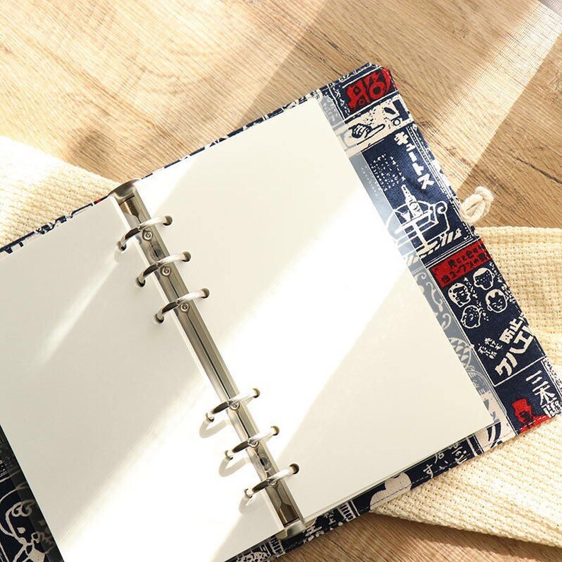 80pcs Japanese Stype Blue Fabric Binder Planner 6 ring Etsy