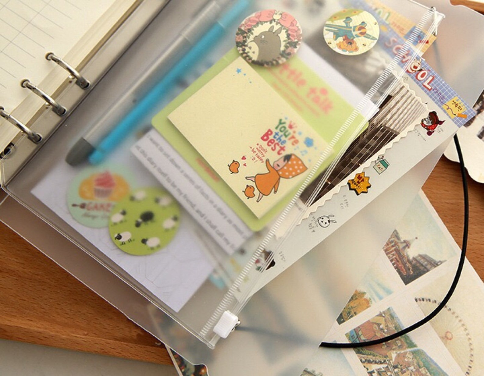 A5 / Personal / A7 Filofax PVC Zipper Pouch With Hole for Etsy UK