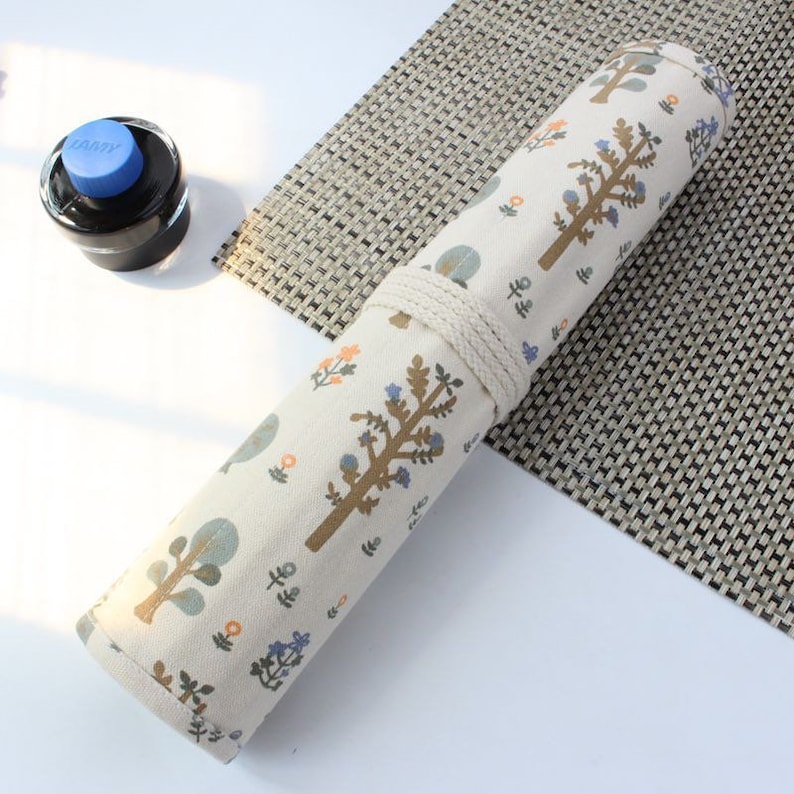 20 Slots Floral Paint Brush Roll up Holder for Artist Etsy