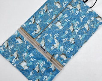Crane Roll Up Pen Case with Zipper pocket