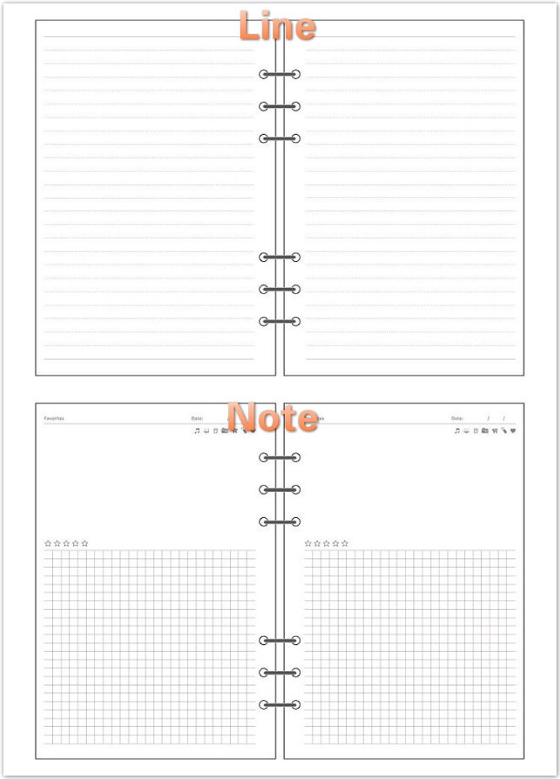 Set of 20 Sheets A5 personal A7 PRINTED Planner Inserts &amp; - Etsy