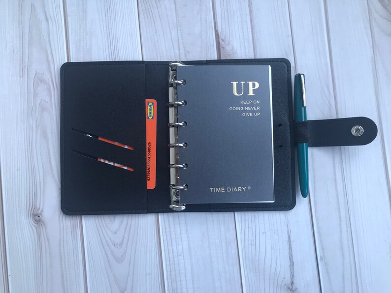 Black PU A7 Planner 6 Ring Binder Refillable Planner - Etsy