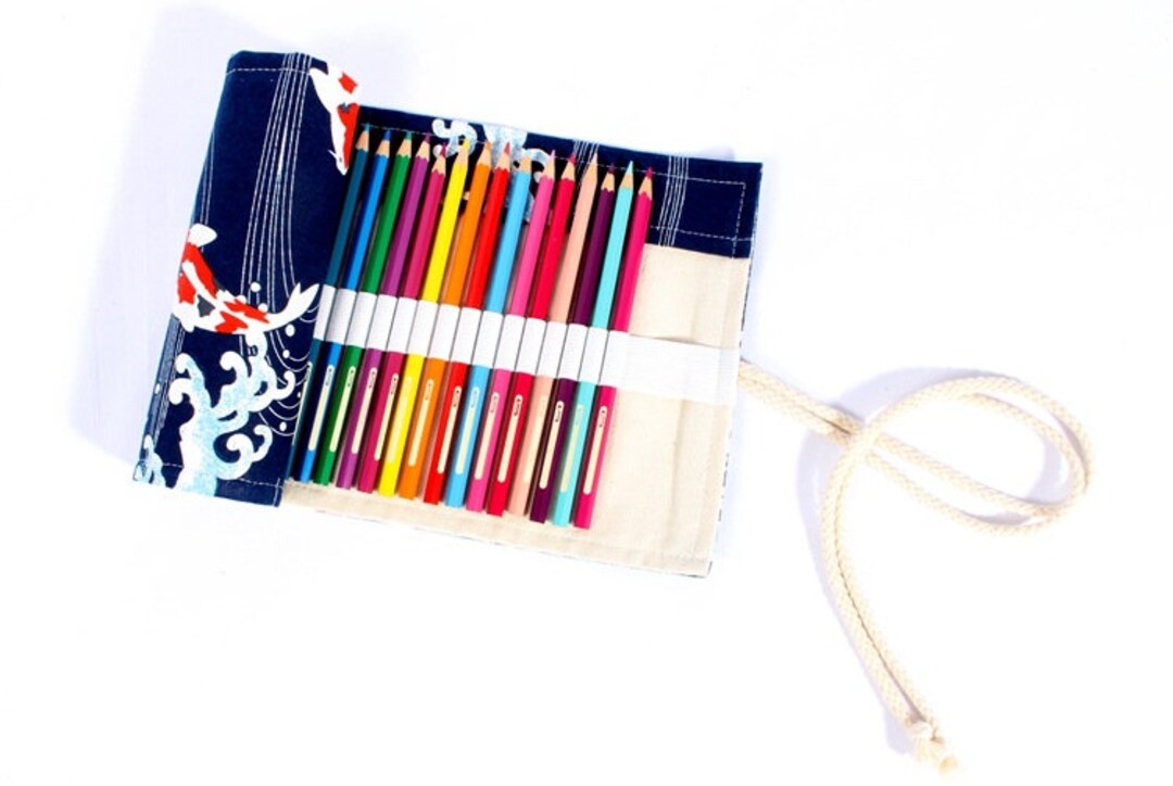 36/48/72 Slots Canvas Roll up Pencil Case Pen Storage Pouch Painting
