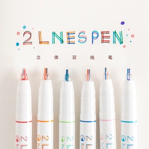 Double Line Pens, Colorful Marker, Journal Marker Pens, Art Pen 
