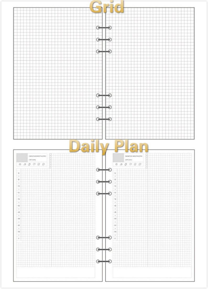 Set of 20 Sheets A5 personal A7 PRINTED Planner Inserts & - Etsy