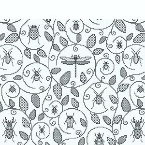 Blackwork Download &#39; Bugs Cushion all over pattern&#39;