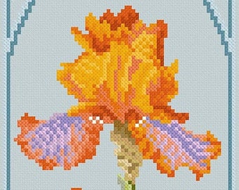 Cross stitch design 'Majestic Irises'
