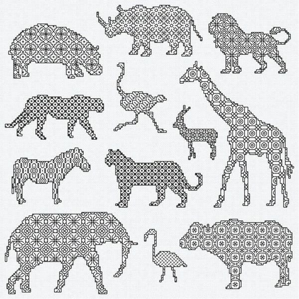 Blackwork Animals - Etsy