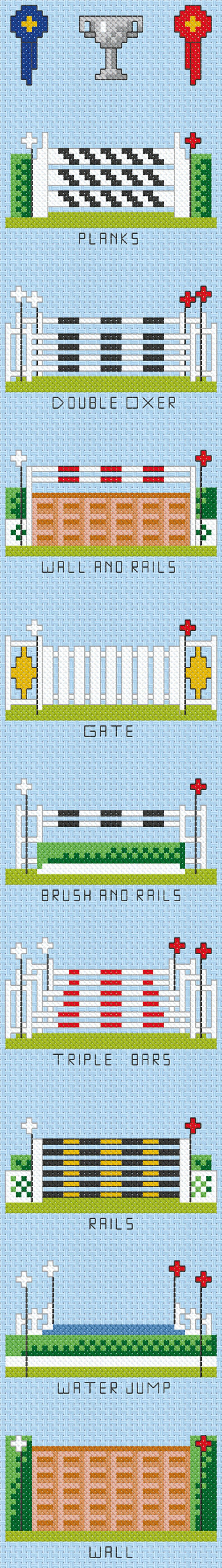 Cross Stitch Show Jumping Chart Collection - Etsy