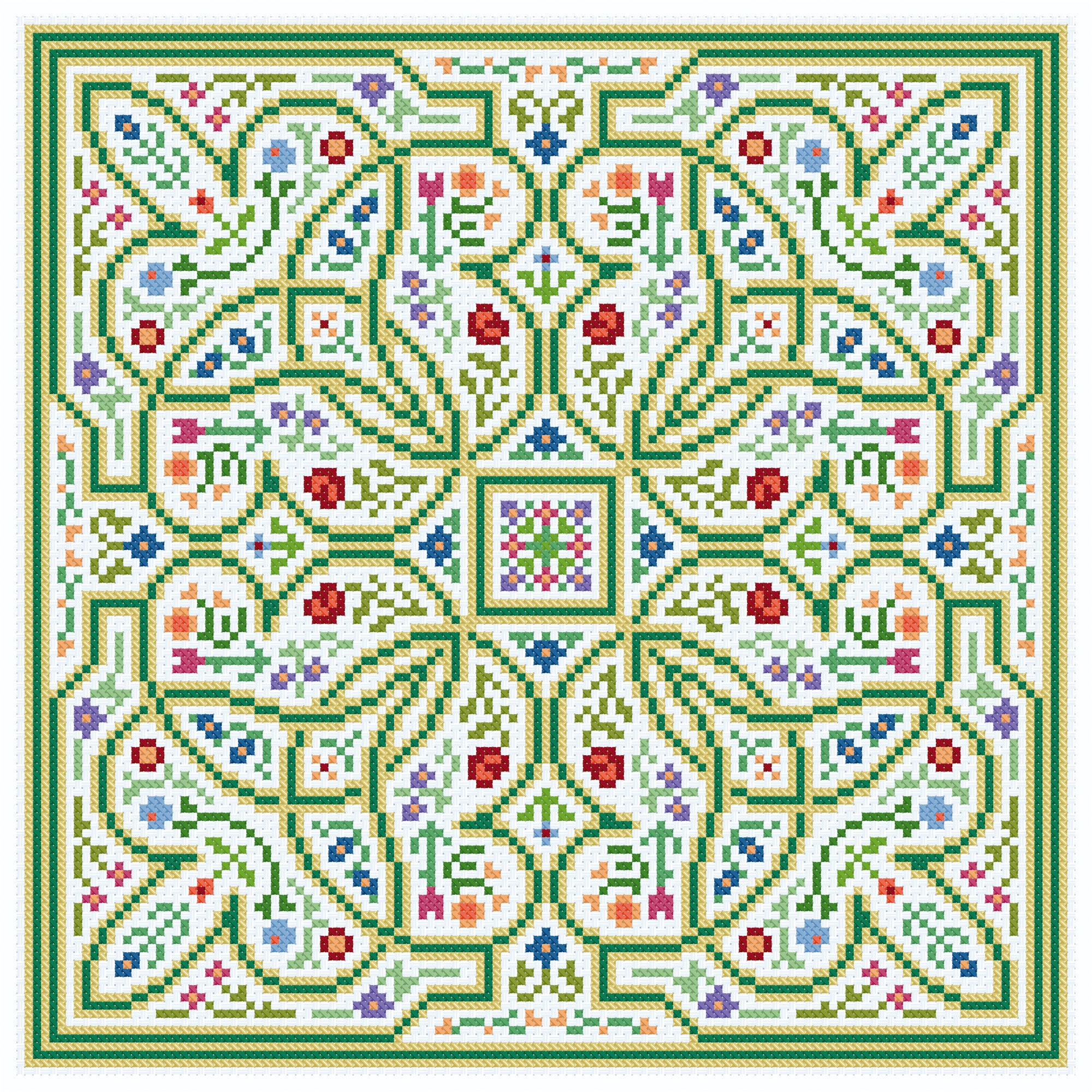 Cross Stitch Knot Garden Etsy UK