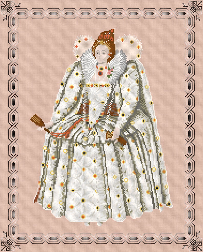 Cross Stitch 'queen Elizabeth I' Etsy