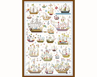 Historic Seafarers Cross Stitch Design